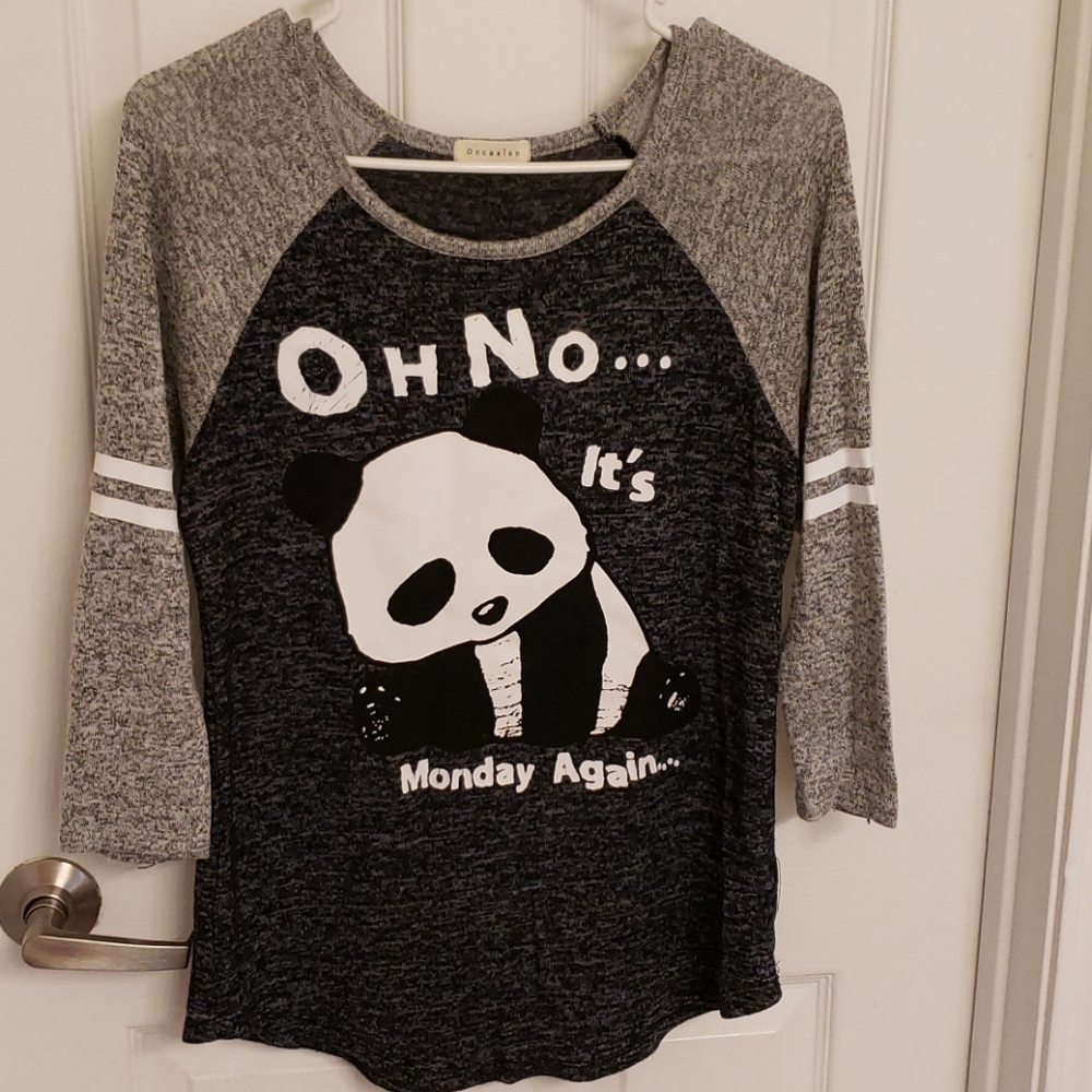 Juniors Panda Sweater Grey size Small